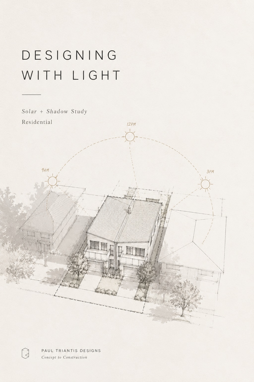 Non-identifying solar and shadow analysis presentation graphic