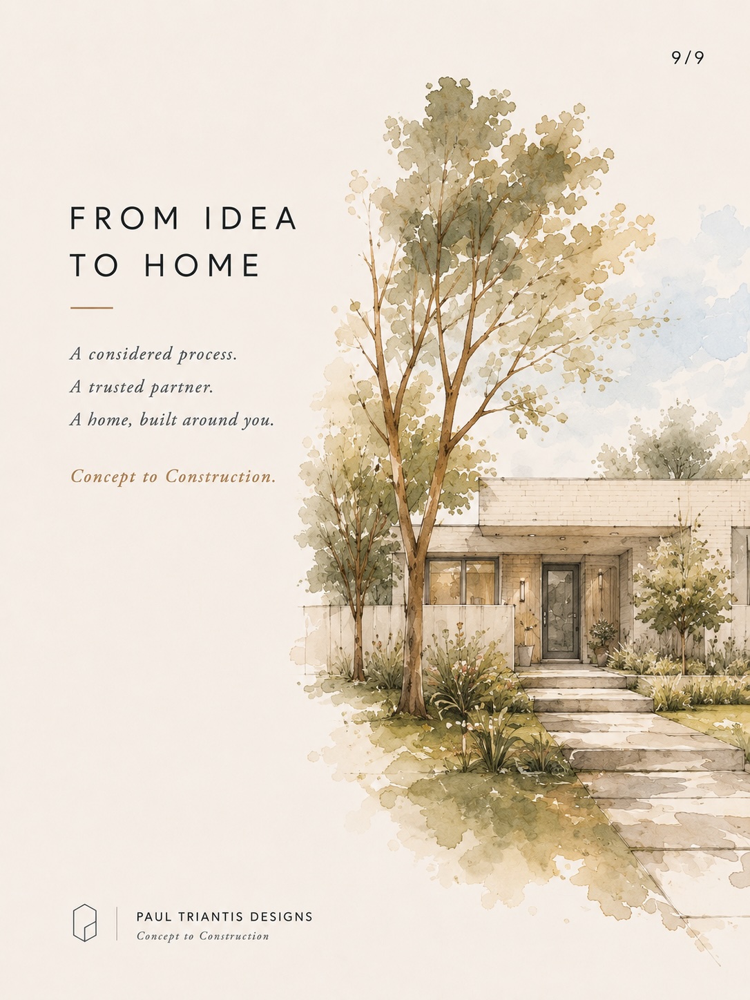 Watercolour residential design illustrating the intended outcome